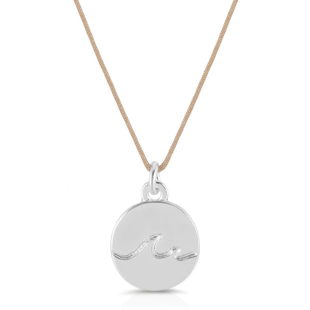 Lucky Feather - Ocean Life Necklace - Waves - Silver
